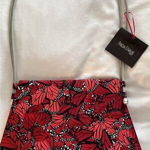 Red Butterfly Print Women's Bag